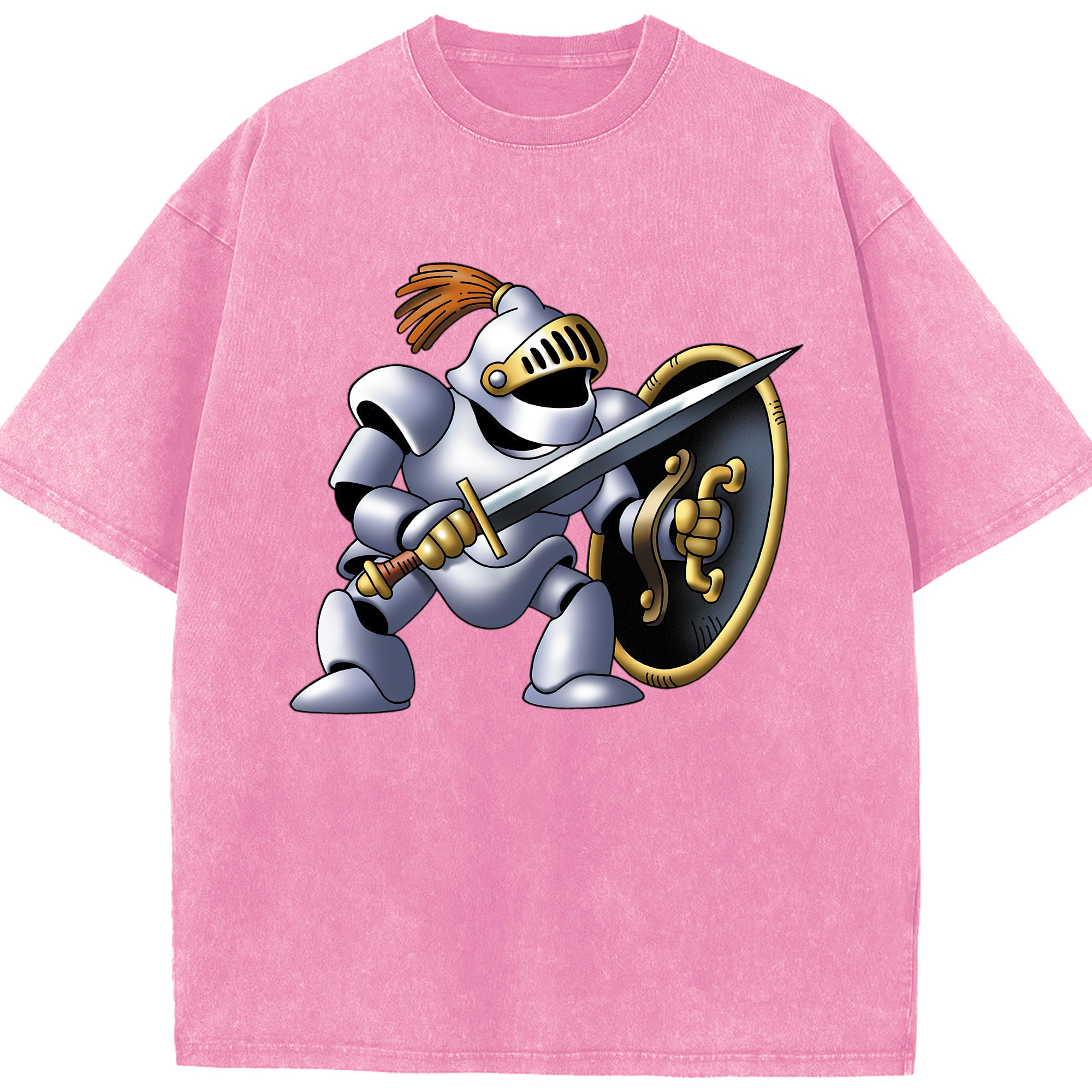 （画像用） ドラゴンクエスト Doragon Kuesuto Dragon Quest 綿100% ヴィンテージ風 半袖Tシャツ（フロントプリント）
